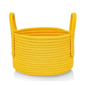 Generic Cotton Basket Inch Pack of 1 Storage Basket For Clothes (Yellow)