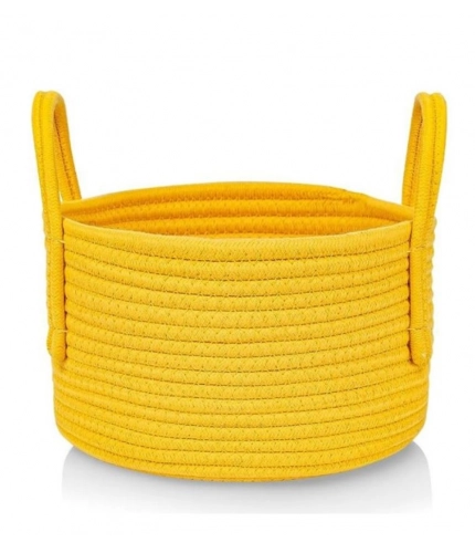 Generic Cotton Basket Inch Pack of 1 Storage Basket For Clothes (Yellow)