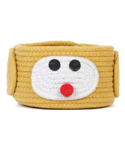 Generic Cotton Pen Holder Pack of 1 Storage Basket For Clothes (Yellow)