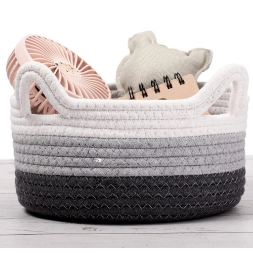 Generic Cotton Cat Basket Inch Pack of 1 Storage Basket For Clothes (Multicolor)