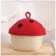 Generic Cotton Box Red lid Pack of 1 Storage Basket For Clothes (White)
