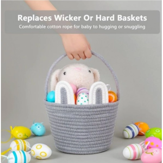 Generic Cotton Ear Toys Bucket Pack of 1 Storage Basket For Clothes (Grey) Generic Cotton Ear Toys Bucket Pack of 1 Storage Basket For Clothes (Grey)