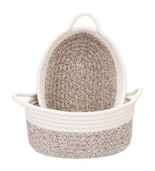 Generic Cotton Basket 2 Pcs Storage Basket For Clothes (White)