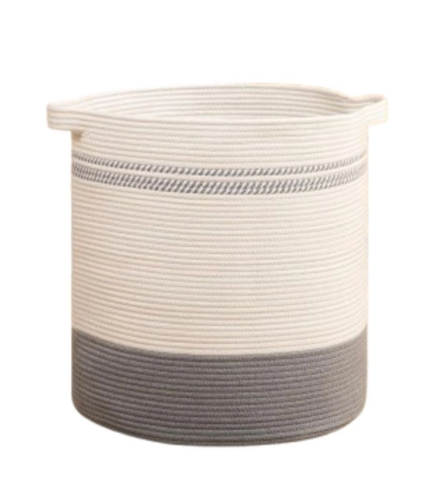 Generic Cotton Basket Pack of 1 Storage Basket For Clothes (Grey)