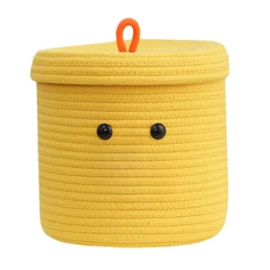 Generic Cotton Basket with lid Pack of 1 Storage Basket For Clothes (Yellow) Generic Cotton Basket with lid Pack of 1 Storage Basket For Clothes (Yellow)