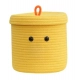 Generic Cotton Basket with lid Pack of 1 Storage Basket For Clothes (Yellow) Generic Cotton Basket with lid Pack of 1 Storage Basket For Clothes (Yellow)