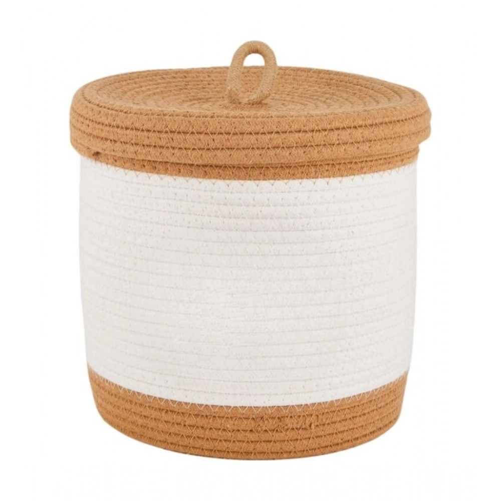 Generic Cotton Basket Pack of 1 Storage Basket For Clothes (White) Generic Cotton Basket Pack of 1 Storage Basket For Clothes (White)