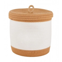 Generic Cotton Basket Pack of 1 Storage Basket For Clothes (White)