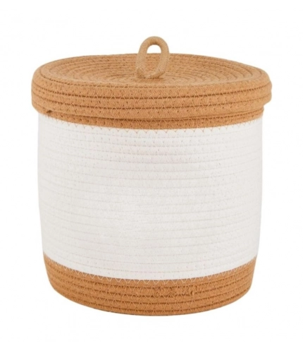 Generic Cotton Basket Pack of 1 Storage Basket For Clothes (White)