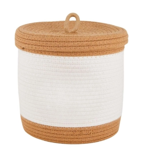 Generic Cotton Basket Pack of 1 Storage Basket For Clothes (White)