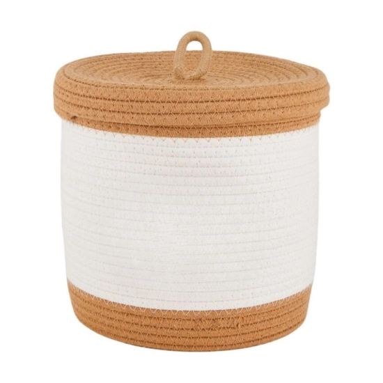 Generic Cotton Basket Pack of 1 Storage Basket For Clothes (White) Generic Cotton Basket Pack of 1 Storage Basket For Clothes (White)