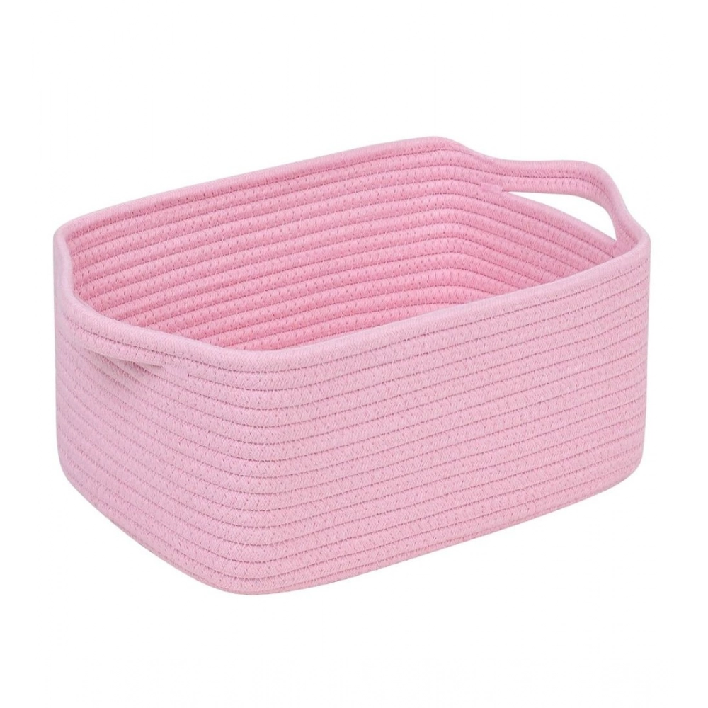 Generic Cotton Basket Pack of 1 Storage Basket For Clothes (Pink) Generic Cotton Basket Pack of 1 Storage Basket For Clothes (Pink)