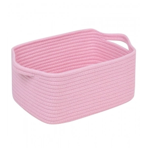 Generic Cotton Basket Pack of 1 Storage Basket For Clothes (Pink)
