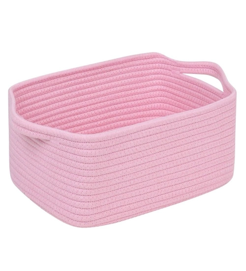 Generic Cotton Basket Pack of 1 Storage Basket For Clothes (Pink)