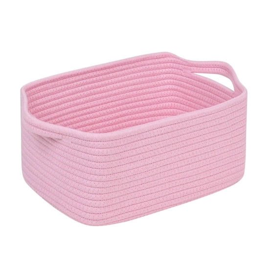 Generic Cotton Basket Pack of 1 Storage Basket For Clothes (Pink) Generic Cotton Basket Pack of 1 Storage Basket For Clothes (Pink)