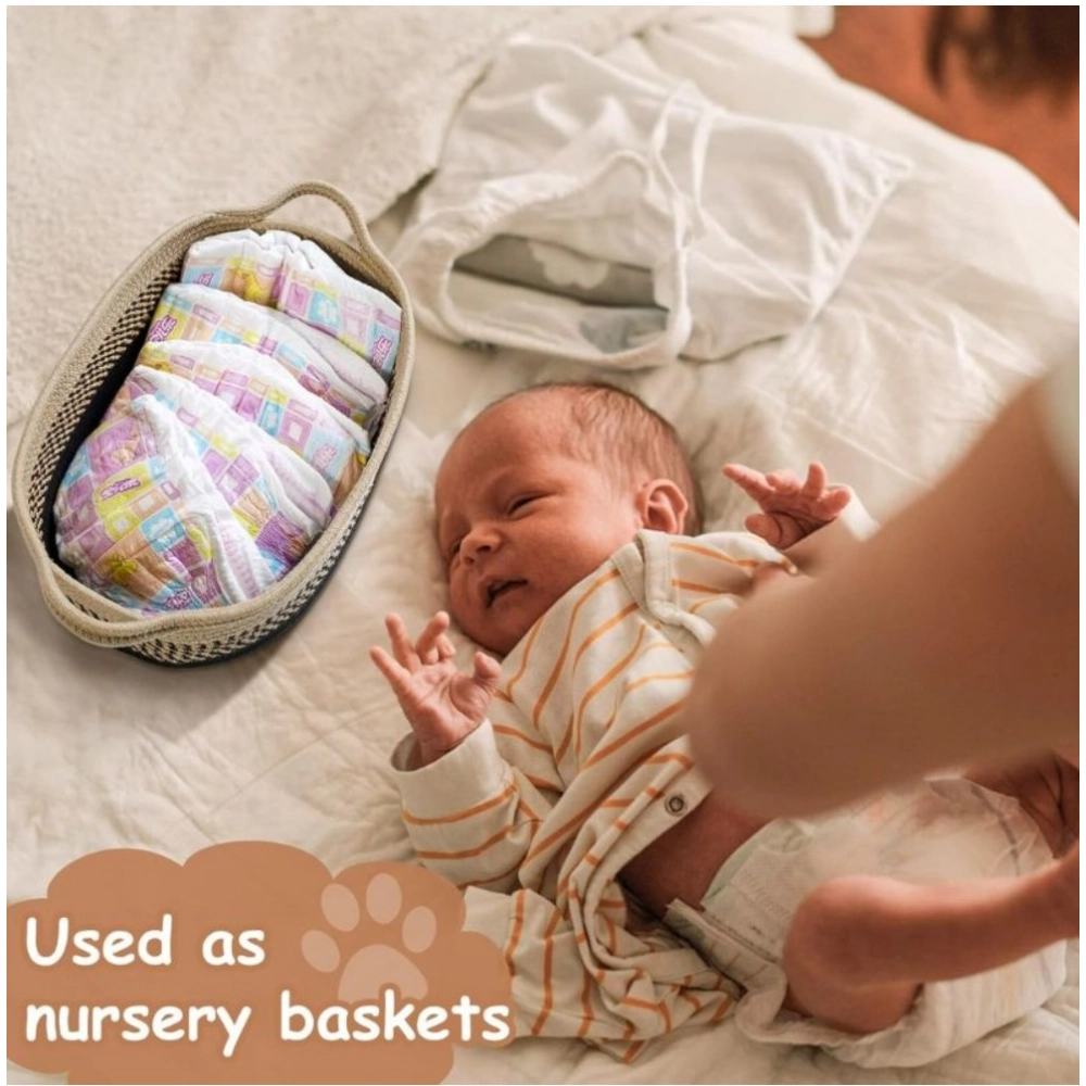 Generic Cotton Baby Basket Pack of 1 Storage Basket For Clothes (Brown) Generic Cotton Baby Basket Pack of 1 Storage Basket For Clothes (Brown)