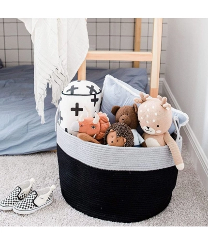 Generic Cotton Laundry Basket Pack of 1 Storage Basket For Clothes (Grey) Generic Cotton Laundry Basket Pack of 1 Storage Basket For Clothes (Grey)