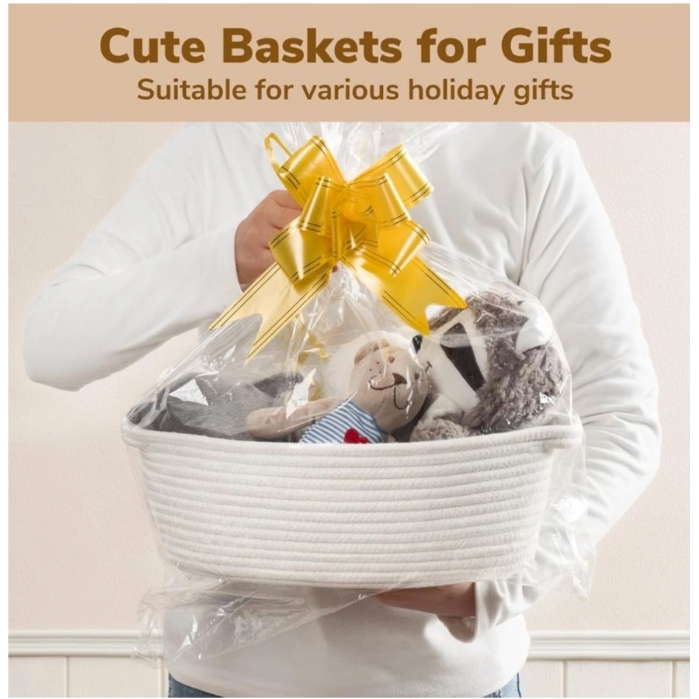 Generic Cotton Gift Basket Pack of 1 Storage Basket For Clothes (White) Generic Cotton Gift Basket Pack of 1 Storage Basket For Clothes (White)