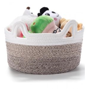 Generic Cotton Cat Basket Inch Pack of 1 Storage Basket For Clothes (Multicolor)