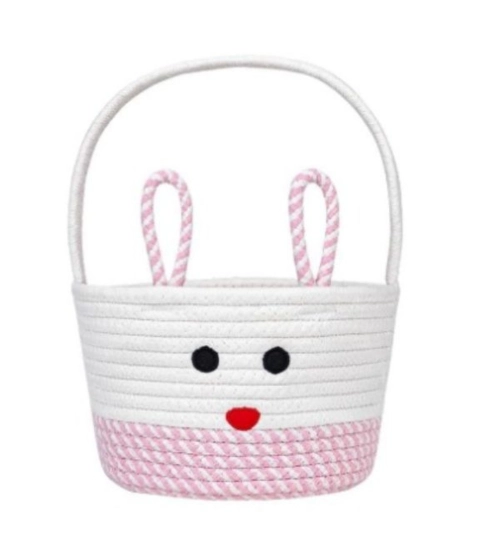 Generic Cotton Mix Toy Bucket Pack of 1 Storage Basket For Clothes (Pink)