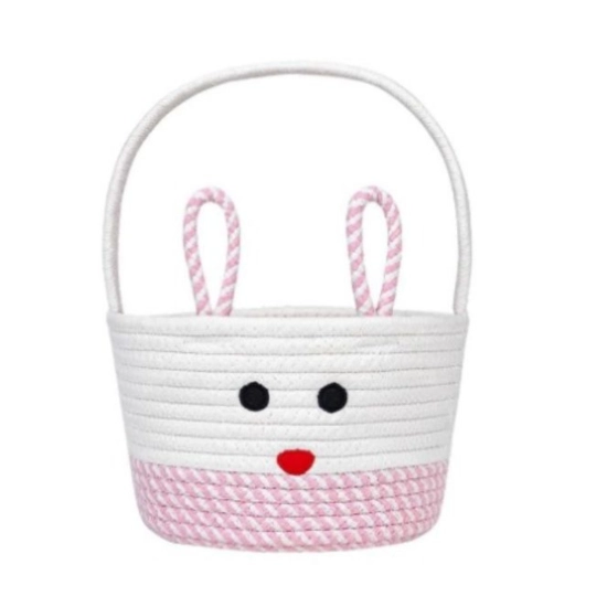 Generic Cotton Mix Toy Bucket Pack of 1 Storage Basket For Clothes (Pink)