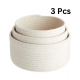 Generic Cotton Round Basket Pack of 3 Storage Basket For Clothes (White) Generic Cotton Round Basket Pack of 3 Storage Basket For Clothes (White)