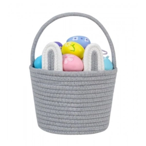 Generic Cotton Ear Toys Bucket Pack of 1 Storage Basket For Clothes (Grey)