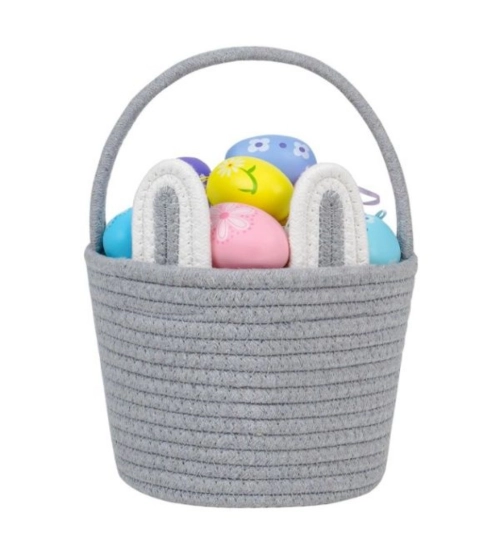 Generic Cotton Ear Toys Bucket Pack of 1 Storage Basket For Clothes (Grey)