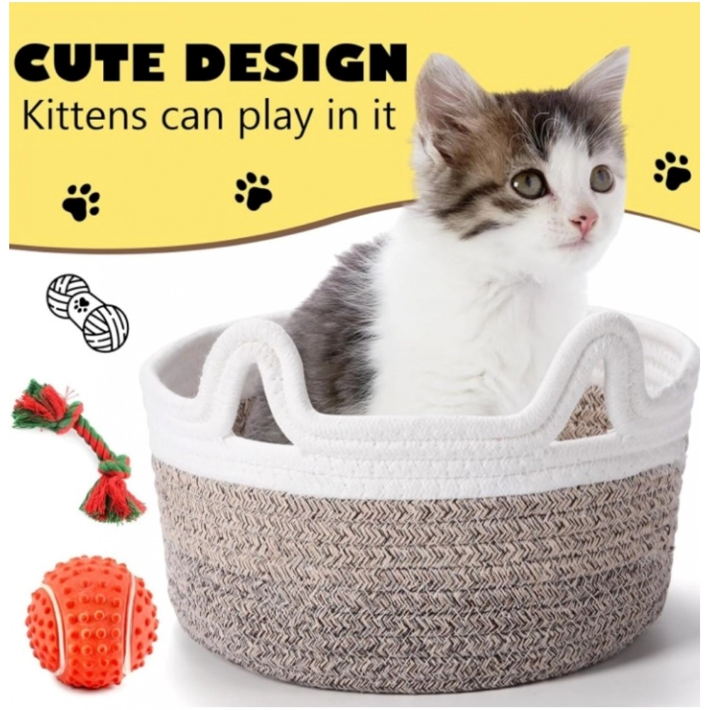 Generic Cotton Cat Basket Inch Pack of 1 Storage Basket For Clothes (Multicolor) Generic Cotton Cat Basket Inch Pack of 1 Storage Basket For Clothes (Multicolor)