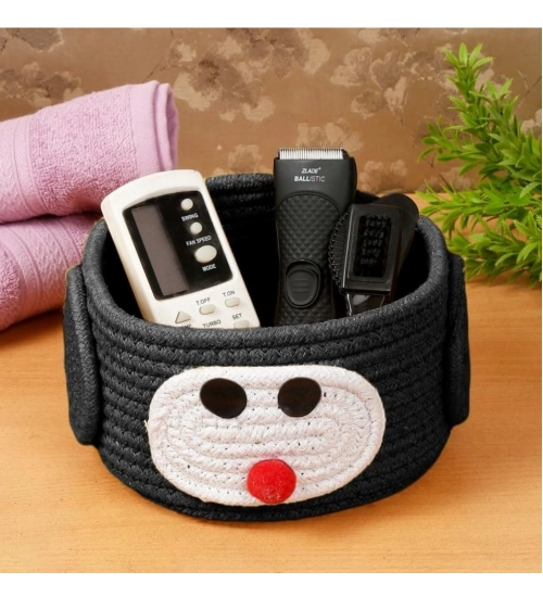 Generic Cotton Pen Holder Pack of 1 Storage Basket For Clothes (Black)