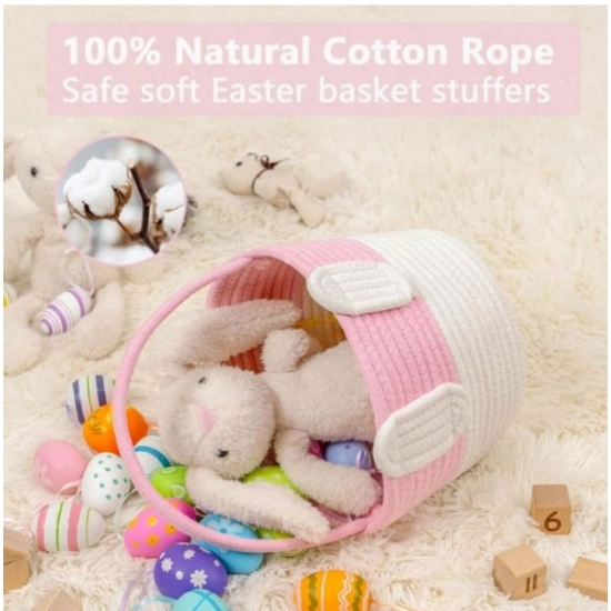 Generic Cotton Toys Bucket Pack of 1 Storage Basket For Clothes (Pink) Generic Cotton Toys Bucket Pack of 1 Storage Basket For Clothes (Pink)