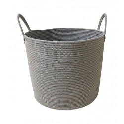 Generic Cotton Basket Pack of 1 Storage Basket For Clothes (Grey)