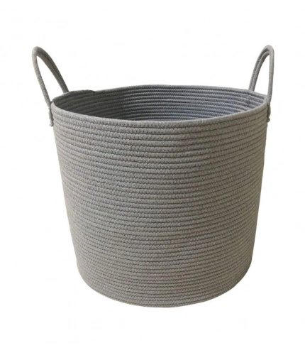 Generic Cotton Basket Pack of 1 Storage Basket For Clothes (Grey)