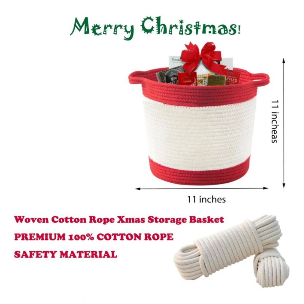 Generic Cotton Basket Pack of 1 Storage Basket For Clothes (Red) Generic Cotton Basket Pack of 1 Storage Basket For Clothes (Red)