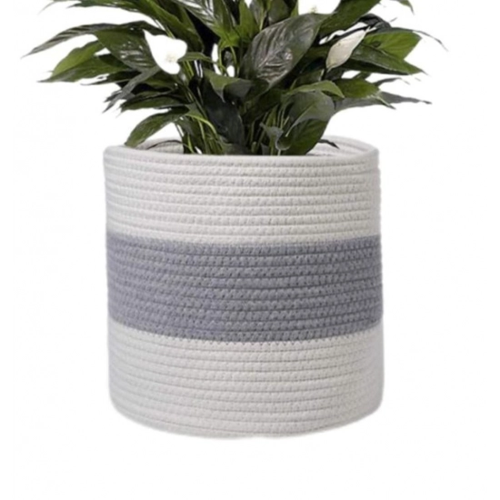 Generic Cotton Flower Basket Pack of 1 Storage Basket For Clothes (Grey) Generic Cotton Flower Basket Pack of 1 Storage Basket For Clothes (Grey)