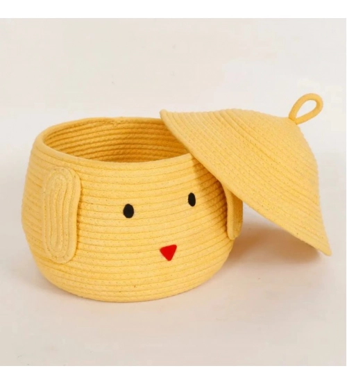Generic Cotton Gudda Pack of 1 Storage Basket For Clothes (Yellow)