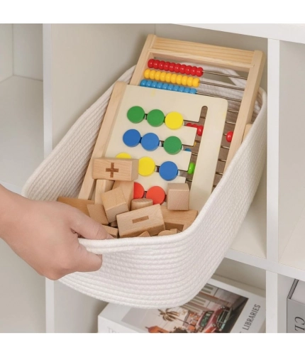 Generic Cotton Basket Pack of 1 Storage Basket For Clothes (White) Generic Cotton Basket Pack of 1 Storage Basket For Clothes (White)