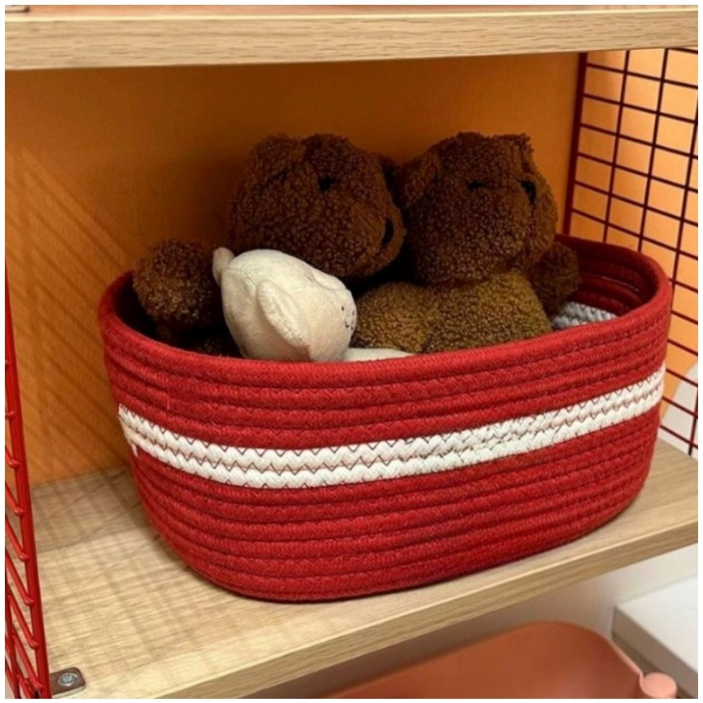 Generic Cotton Basket Inch Pack of 1 Storage Basket For Clothes (Red) Generic Cotton Basket Inch Pack of 1 Storage Basket For Clothes (Red)
