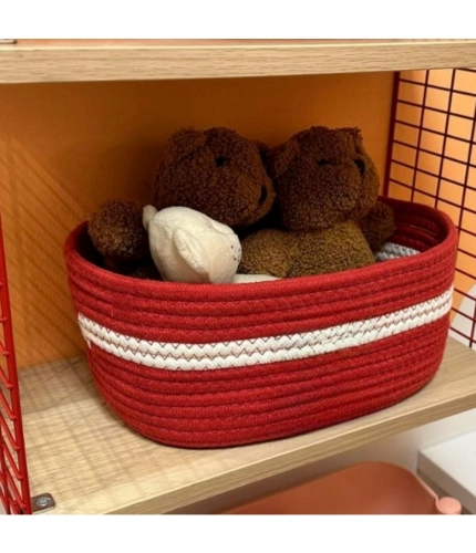 Generic Cotton Basket Inch Pack of 1 Storage Basket For Clothes (Red) Generic Cotton Basket Inch Pack of 1 Storage Basket For Clothes (Red)