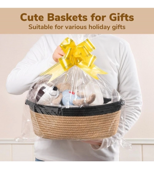 Generic Cotton Baby Gift Basket Pack of 1 Storage Basket For Clothes (Beige)