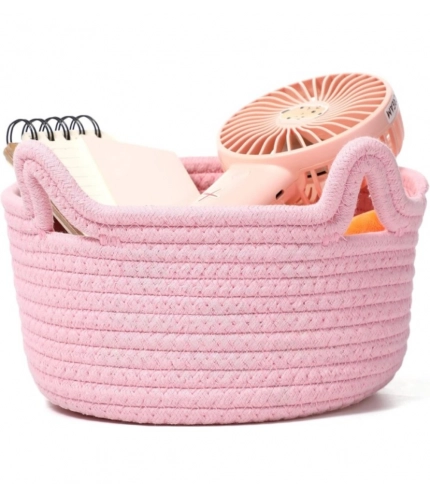 Generic Cotton Cat Basket Inch Pack of 1 Storage Basket For Clothes (Pink)