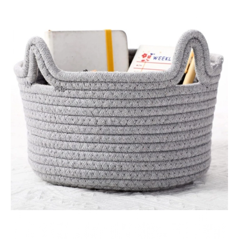 Generic Cotton Cat Basket Inch Pack of 1 Storage Basket For Clothes (Grey) Generic Cotton Cat Basket Inch Pack of 1 Storage Basket For Clothes (Grey)