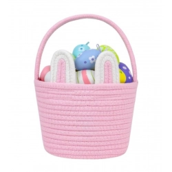 Generic Cotton Ear Toy Bucket Pack of 1 Storage Basket For Clothes (Pink)