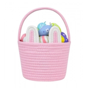 Generic Cotton Ear Toy Bucket Pack of 1 Storage Basket For Clothes (Pink)