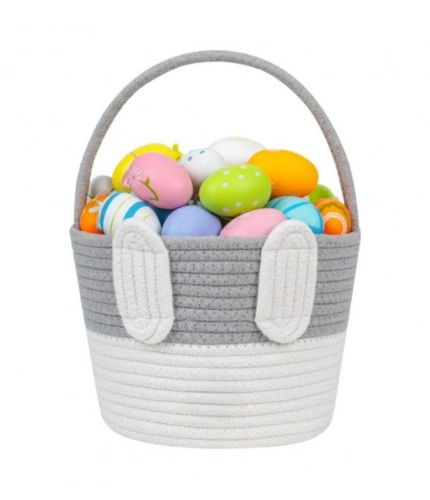 Generic Cotton Toy Bucket Pack of 1 Storage Basket For Clothes (Grey)