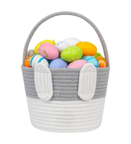 Generic Cotton Toy Bucket Pack of 1 Storage Basket For Clothes (Grey)