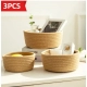 Generic Cotton 3 Pcs Round Set Storage Basket For Clothes (Brown) Generic Cotton 3 Pcs Round Set Storage Basket For Clothes (Brown)