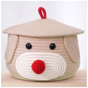 Generic Cotton Gudda Pack of 1 Storage Basket For Clothes (Beige)