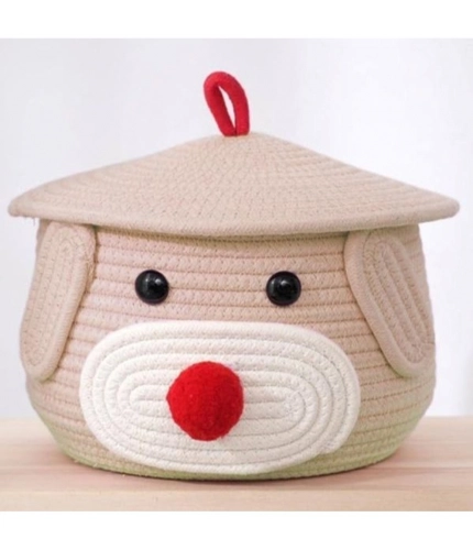 Generic Cotton Gudda Pack of 1 Storage Basket For Clothes (Beige)