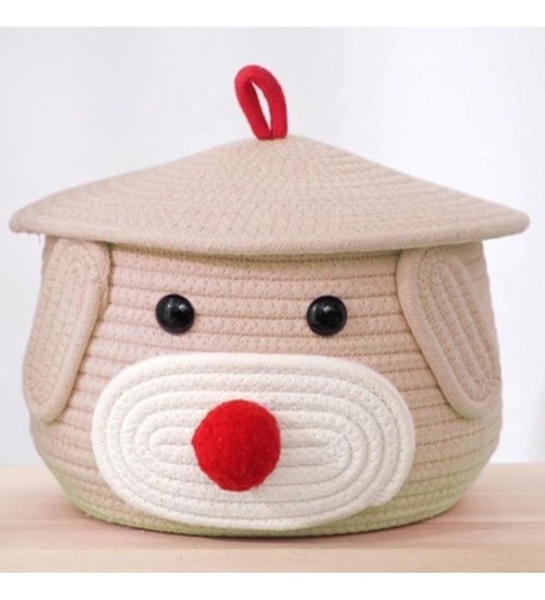 Generic Cotton Gudda Pack of 1 Storage Basket For Clothes (Beige)